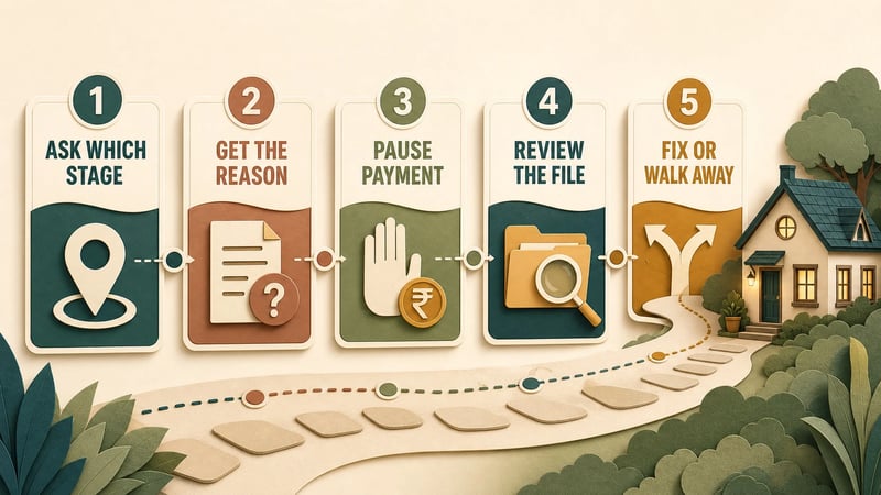 Five-step action map after a home loan is rejected because of the property file.