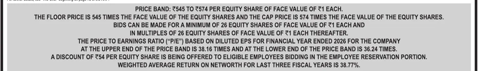 Official SBI Funds Management IPO advertisement showing the price band and lot size.